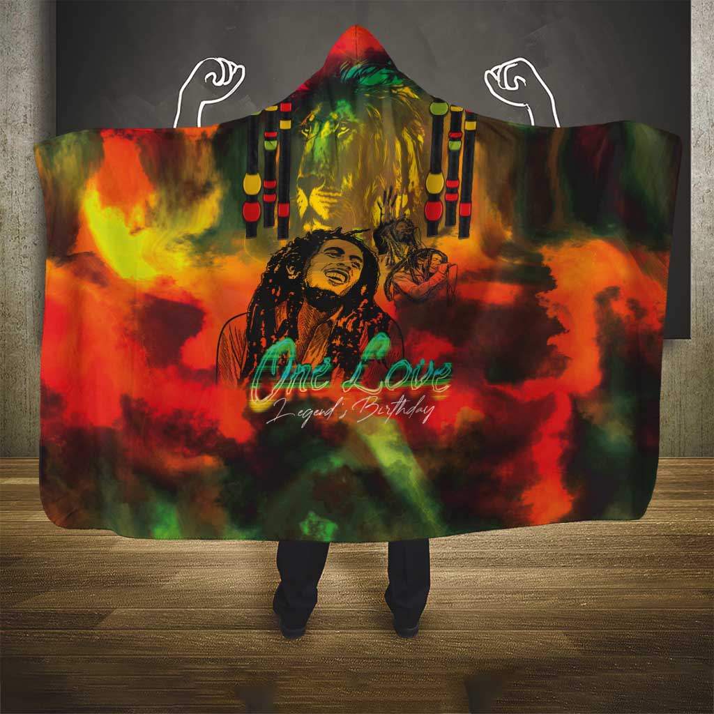 Jamaican Reggae Legend's Birthday Hooded Blanket One Love Jamaica