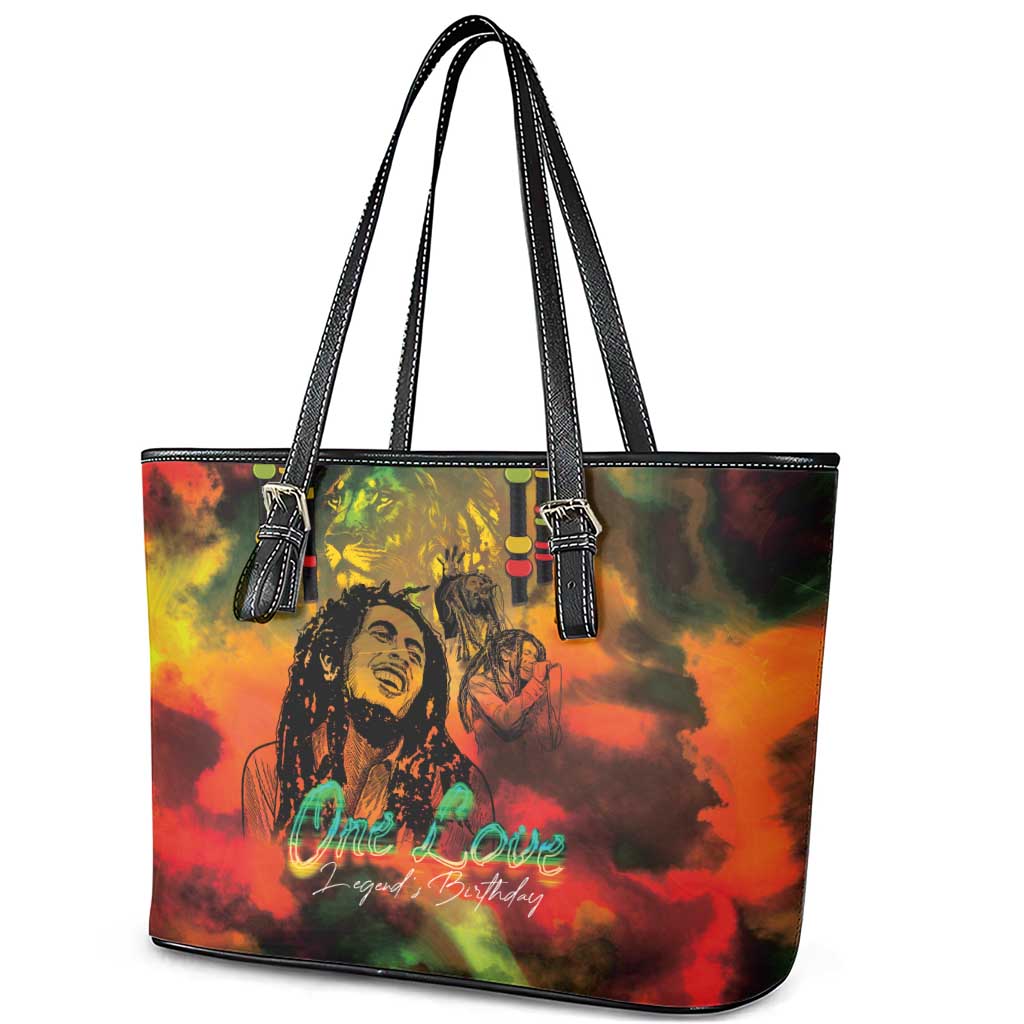 Jamaican Reggae Legend's Birthday Leather Tote Bag One Love Jamaica - Wonder Print Shop
