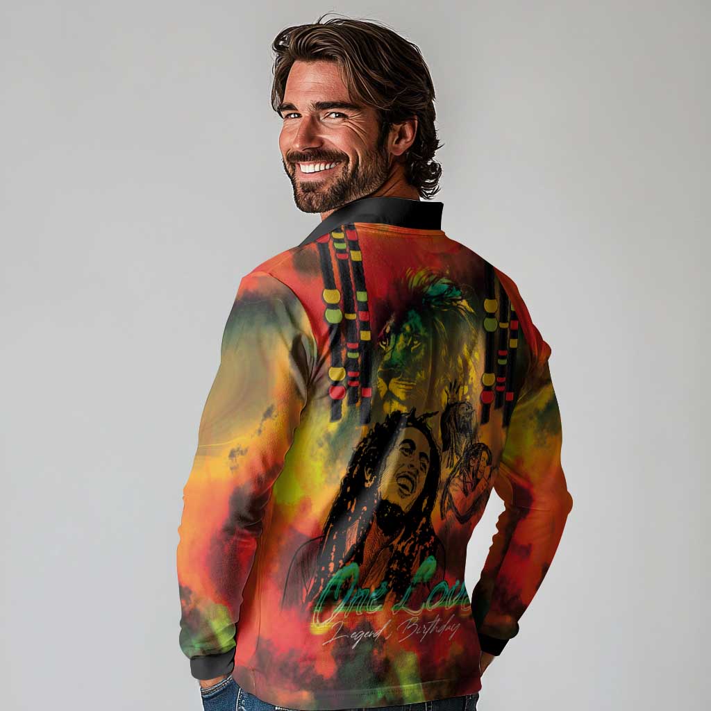 Jamaican Reggae Legend's Birthday Long Sleeve Polo Shirt One Love Jamaica - Wonder Print Shop