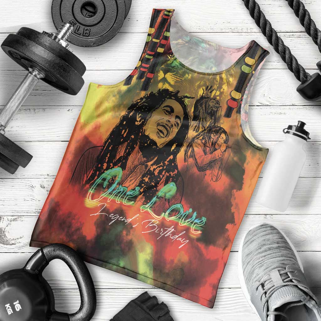 Jamaican Reggae Legend's Birthday Men Tank Top One Love Jamaica - Wonder Print Shop