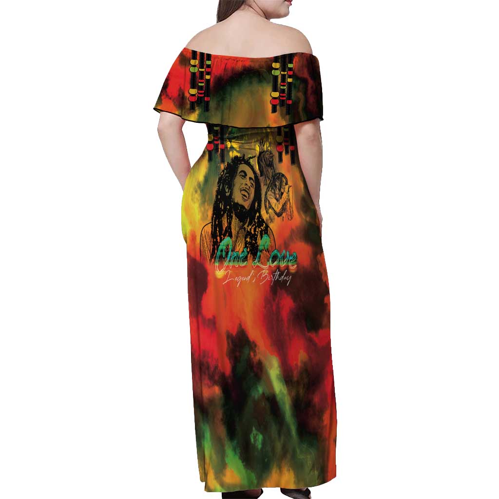 Jamaican Reggae Legend's Birthday Off Shoulder Maxi Dress One Love Jamaica - Wonder Print Shop