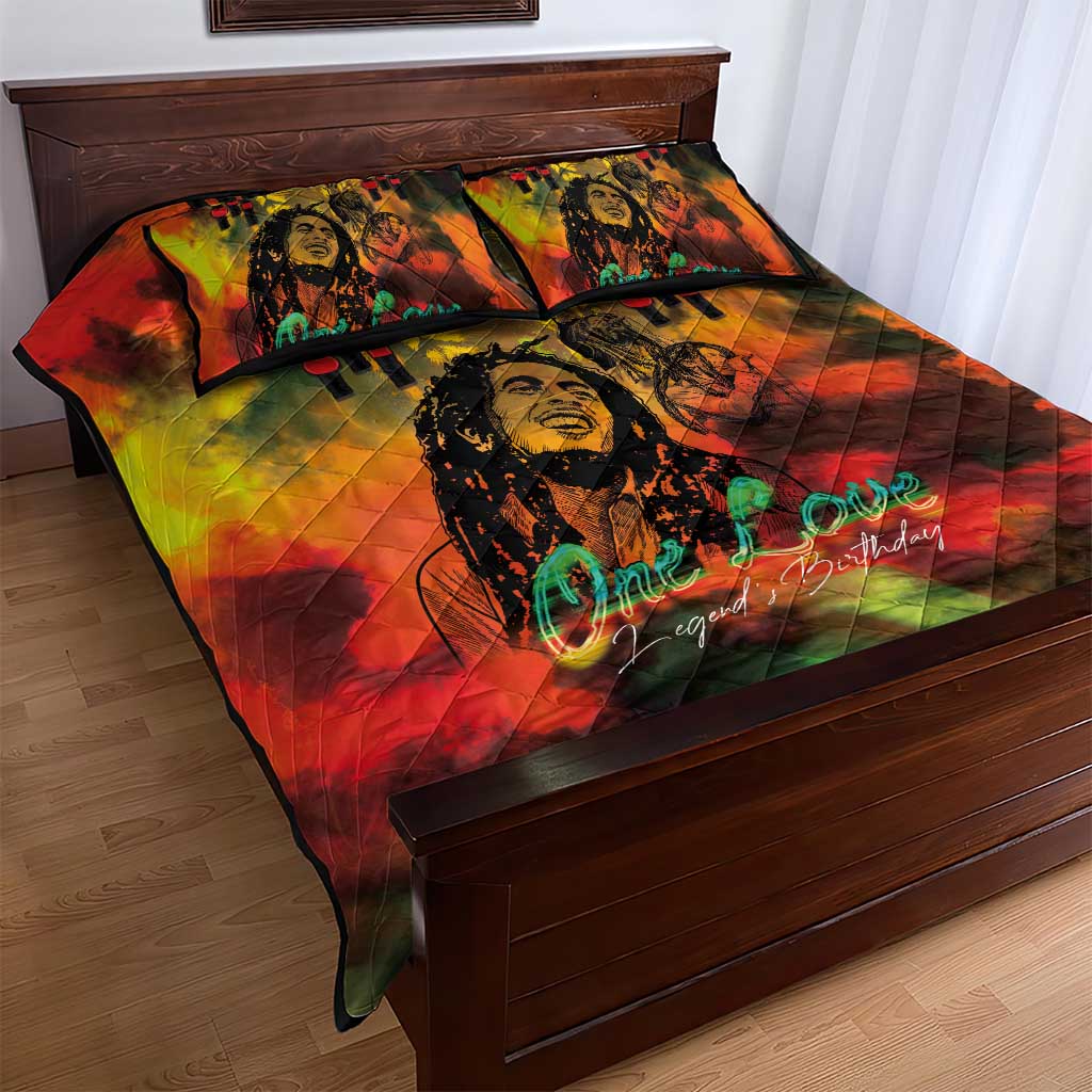 Jamaican Reggae Legend's Birthday Quilt Bed Set One Love Jamaica - Wonder Print Shop