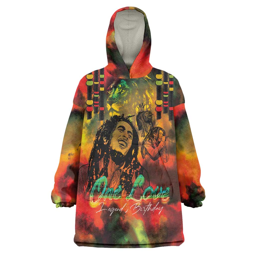 Jamaican Reggae Legend's Birthday Wearable Blanket Hoodie One Love Jamaica - Wonder Print Shop