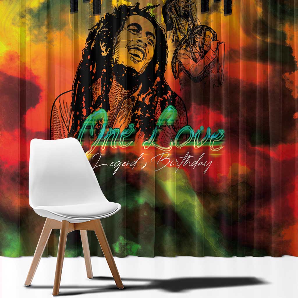 Jamaican Reggae Legend's Birthday Window Curtain One Love Jamaica - Wonder Print Shop
