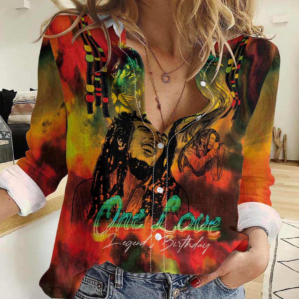 Jamaican Reggae Legend's Birthday Women Casual Shirt One Love Jamaica - Wonder Print Shop