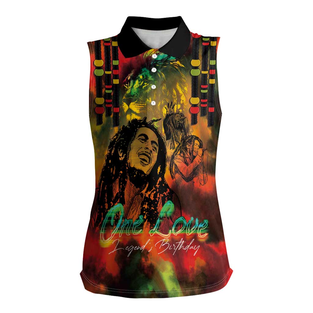Jamaican Reggae Legend's Birthday Women Sleeveless Polo Shirt One Love Jamaica - Wonder Print Shop