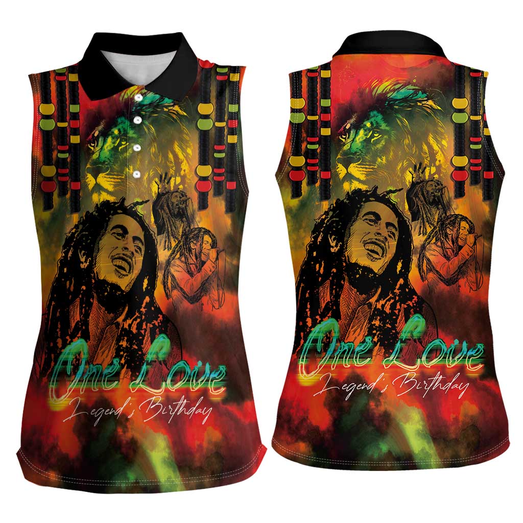 Jamaican Reggae Legend's Birthday Women Sleeveless Polo Shirt One Love Jamaica - Wonder Print Shop