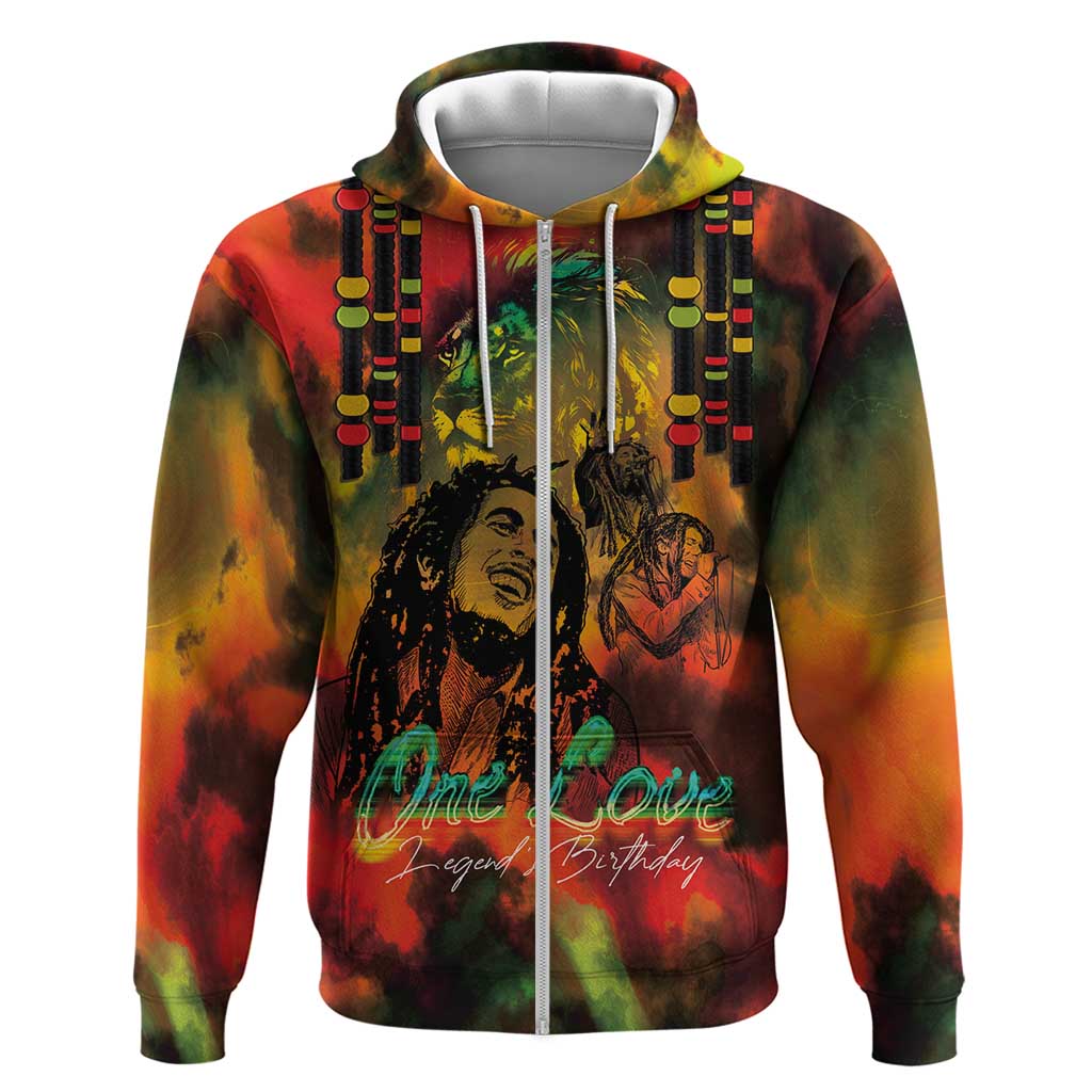 Jamaican Reggae Legend's Birthday Zip Hoodie One Love Jamaica - Wonder Print Shop