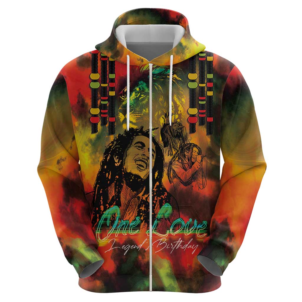 Jamaican Reggae Legend's Birthday Zip Hoodie One Love Jamaica - Wonder Print Shop