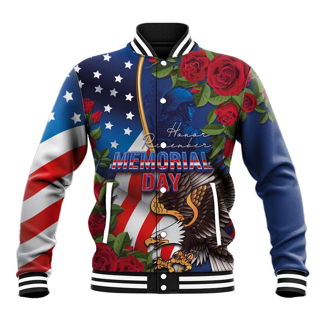 United States Memorial Day-Honor and Remember Baseball Jacket