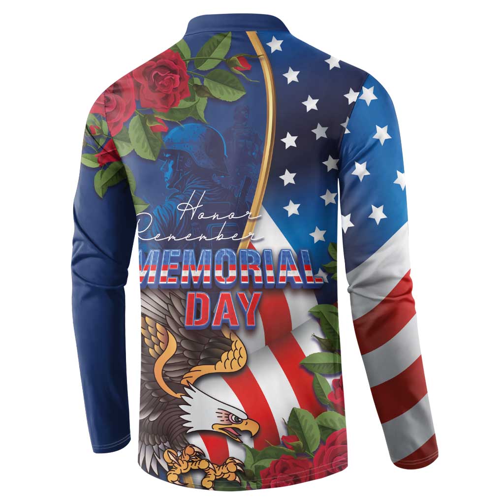 United States Memorial Day-Honor and Remember Button Sweatshirt