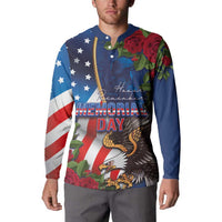 United States Memorial Day-Honor and Remember Button Sweatshirt