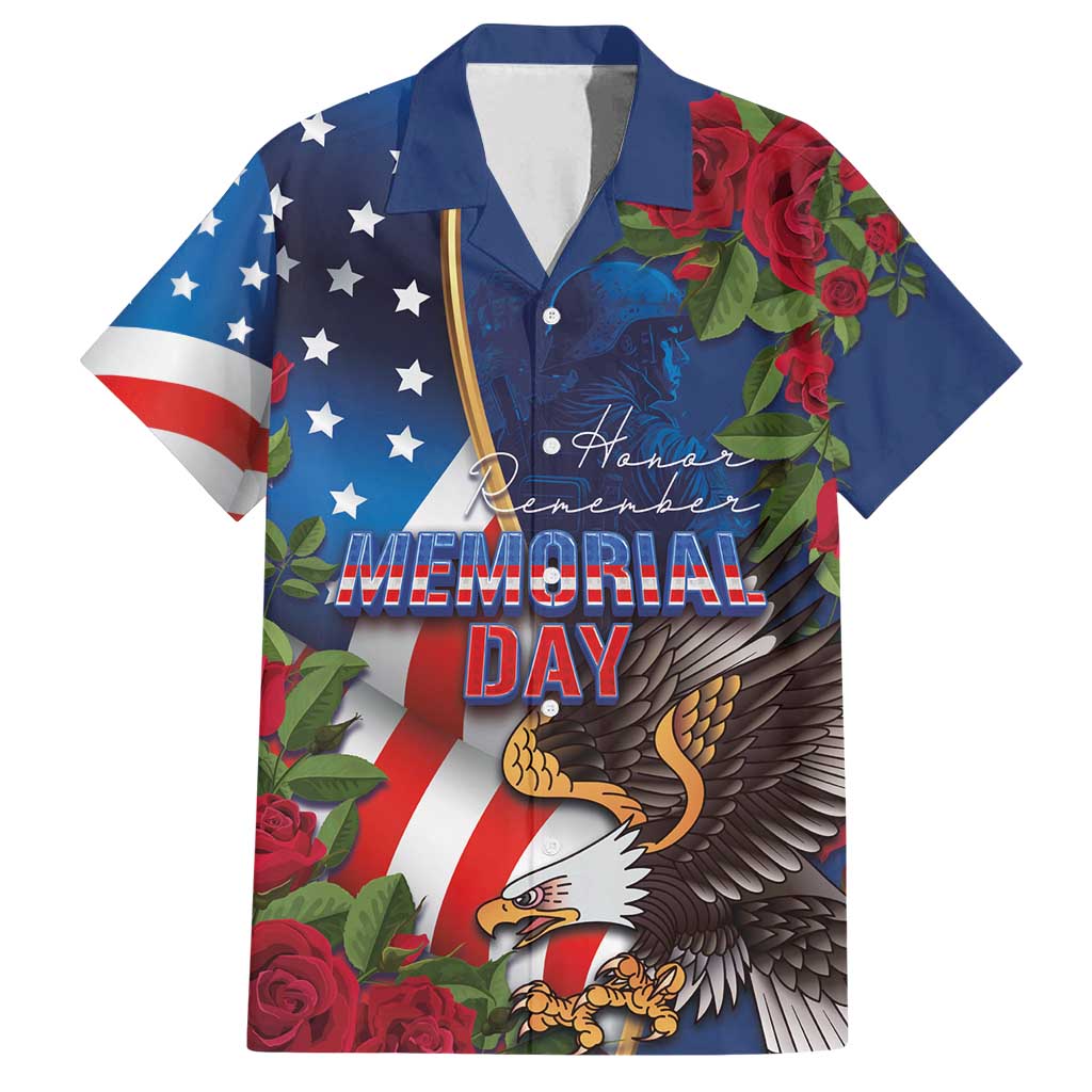 United States Memorial Day-Honor and Remember Family Matching Long Sleeve Bodycon Dress and Hawaiian Shirt
