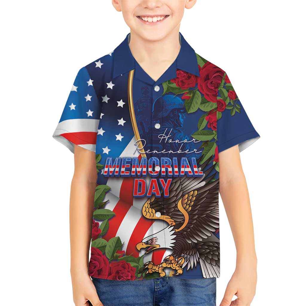 United States Memorial Day-Honor and Remember Family Matching Long Sleeve Bodycon Dress and Hawaiian Shirt