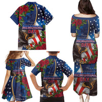 United States Memorial Day-Honor and Remember Family Matching Puletasi and Hawaiian Shirt