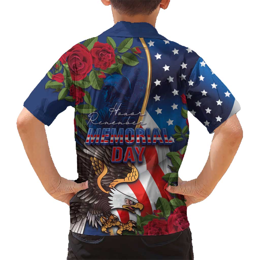 United States Memorial Day-Honor and Remember Family Matching Short Sleeve Bodycon Dress and Hawaiian Shirt