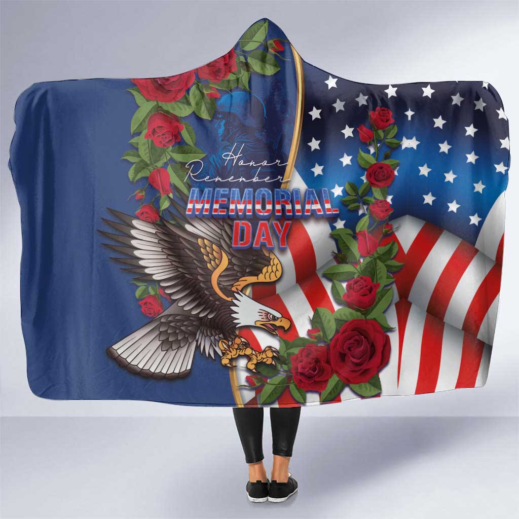 United States Memorial Day-Honor and Remember Hooded Blanket