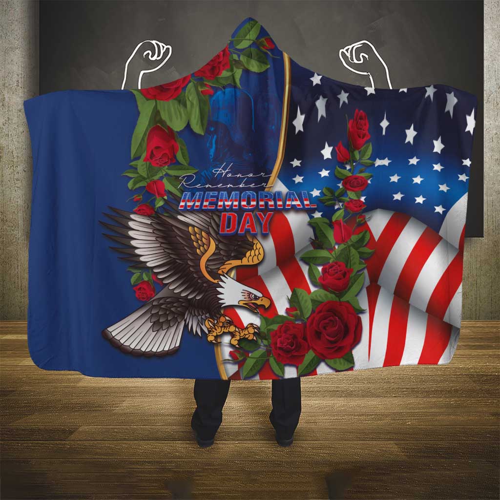 United States Memorial Day-Honor and Remember Hooded Blanket