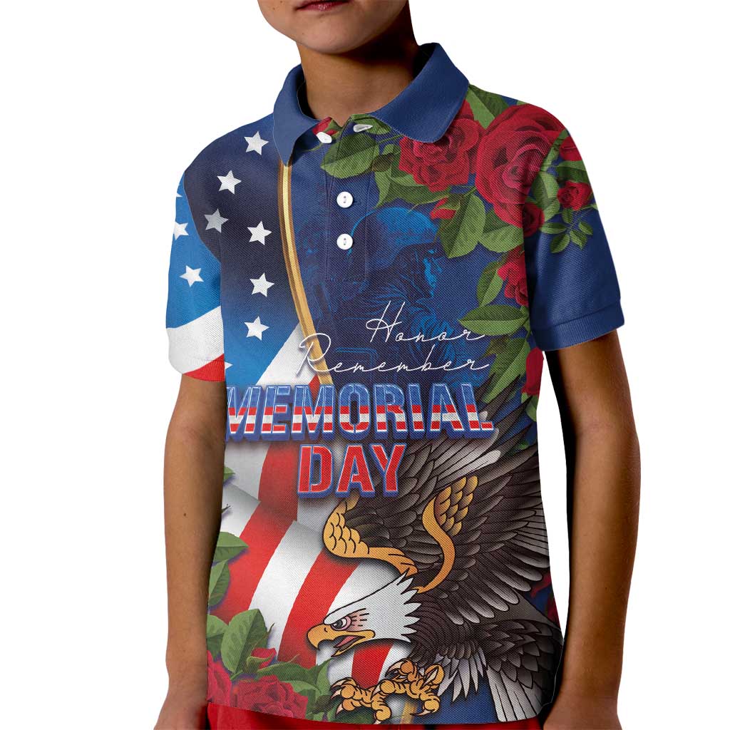 United States Memorial Day-Honor and Remember Kid Polo Shirt