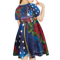 United States Memorial Day-Honor and Remember Kid Short Sleeve Dress