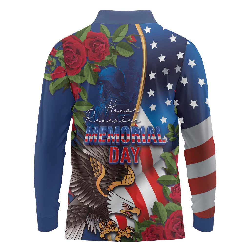 United States Memorial Day-Honor and Remember Long Sleeve Polo Shirt