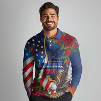 United States Memorial Day-Honor and Remember Long Sleeve Polo Shirt