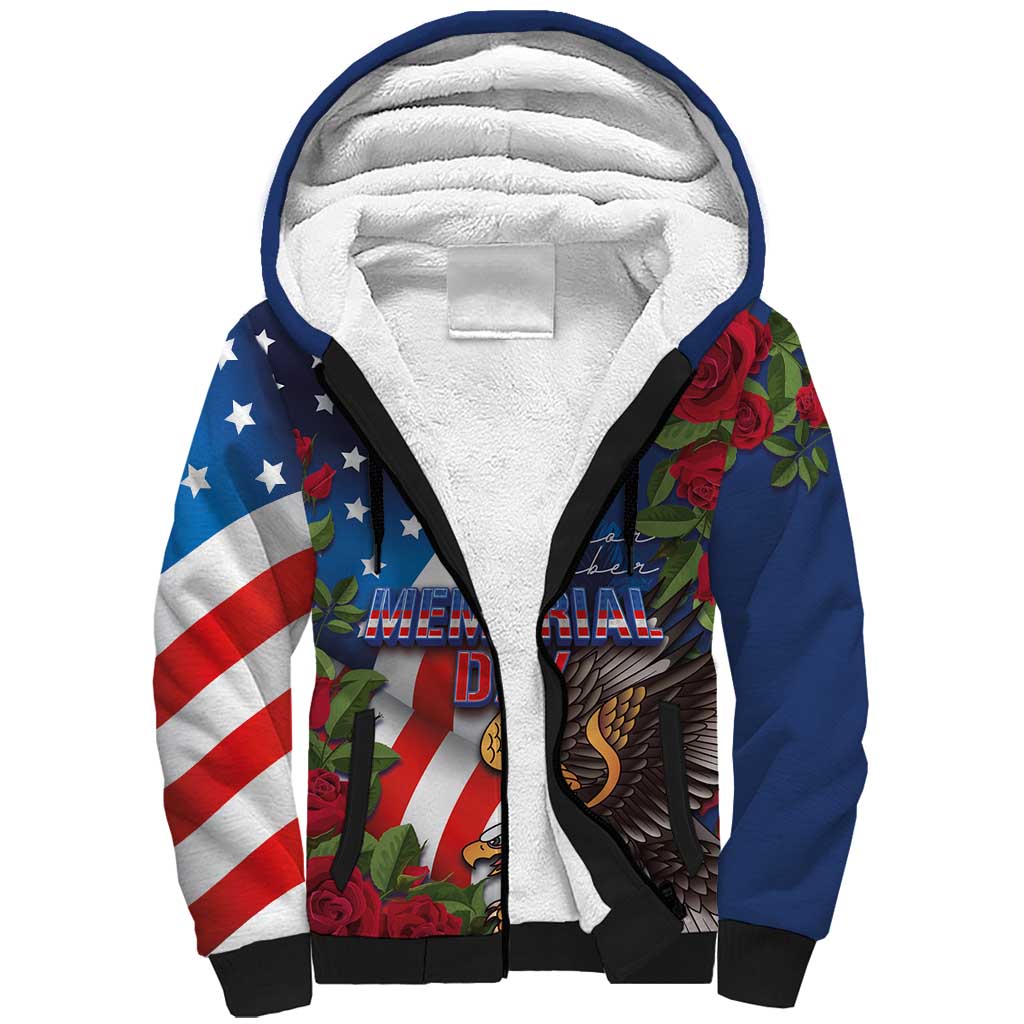 United States Memorial Day-Honor and Remember Sherpa Hoodie