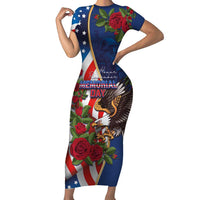 United States Memorial Day-Honor and Remember Short Sleeve Bodycon Dress