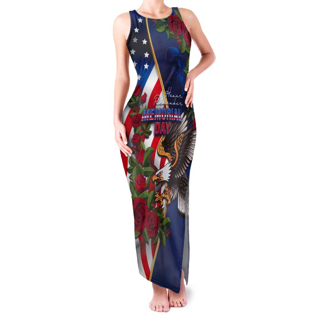United States Memorial Day-Honor and Remember Tank Maxi Dress