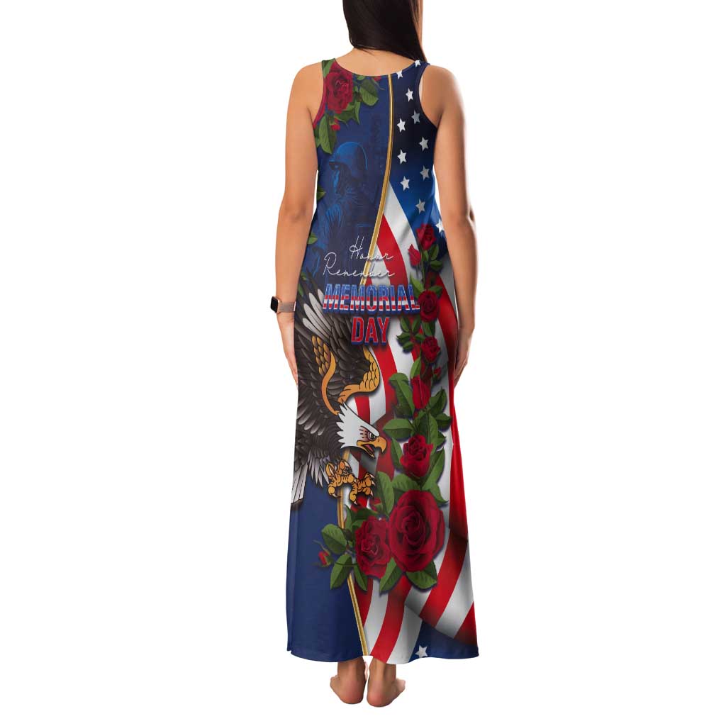 United States Memorial Day-Honor and Remember Tank Maxi Dress