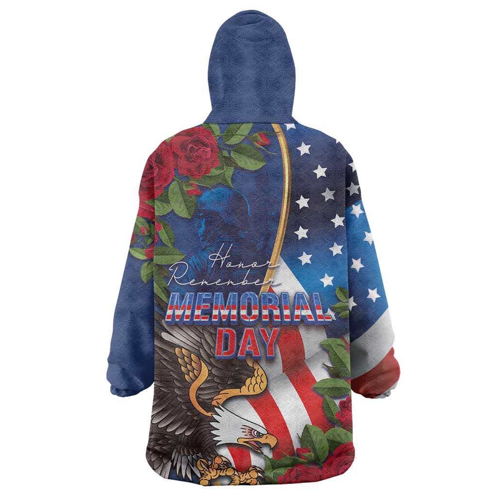 United States Memorial Day-Honor and Remember Wearable Blanket Hoodie