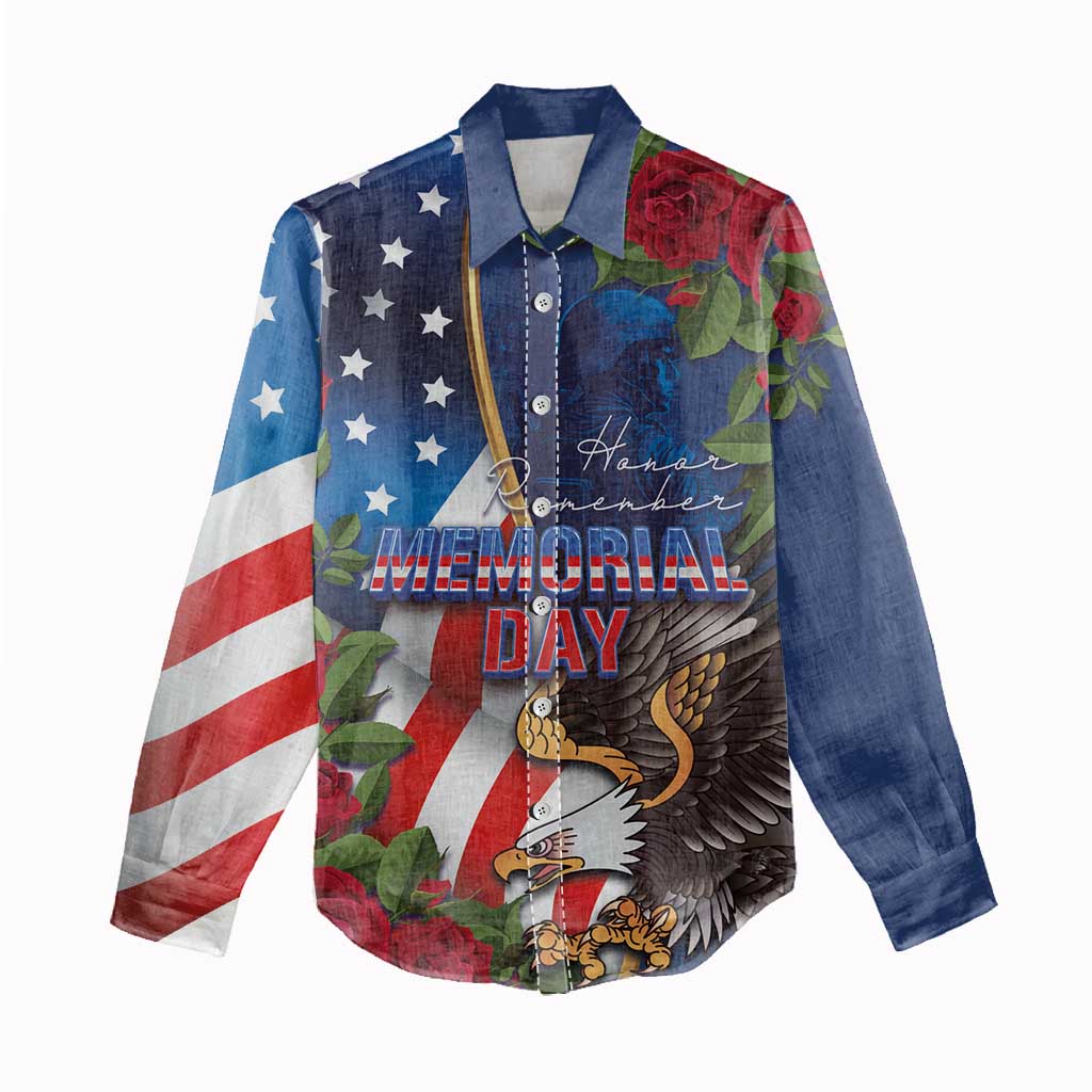 United States Memorial Day-Honor and Remember Women Casual Shirt