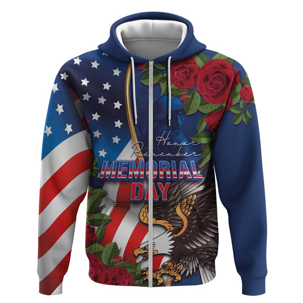 United States Memorial Day-Honor and Remember Zip Hoodie