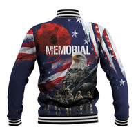 United States Memorial Day Baseball Jacket Bald Eagle US Soldier-Honor and Remember The Fallen