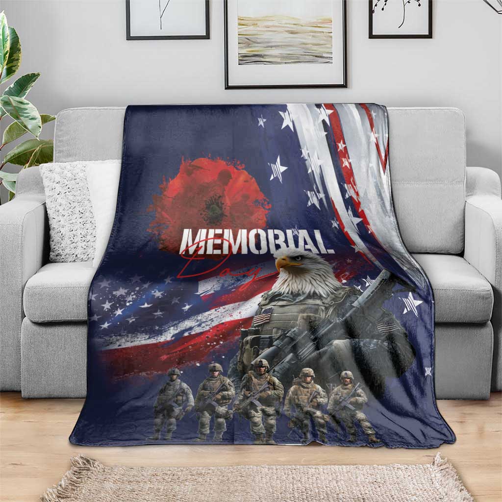 United States Memorial Day Blanket Bald Eagle US Soldier-Honor and Remember The Fallen