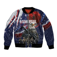 United States Memorial Day Bomber Jacket Bald Eagle US Soldier-Honor and Remember The Fallen