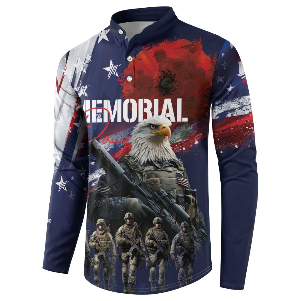 United States Memorial Day Button Sweatshirt Bald Eagle US Soldier-Honor and Remember The Fallen