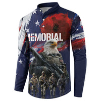 United States Memorial Day Button Sweatshirt Bald Eagle US Soldier-Honor and Remember The Fallen
