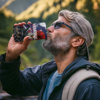 United States Memorial Day 4 in 1 Can Cooler Tumbler Bald Eagle and US Soldier-Honor and Remember The Fallen