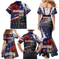 United States Memorial Day Family Matching Mermaid Dress and Hawaiian Shirt Bald Eagle US Soldier-Honor and Remember The Fallen