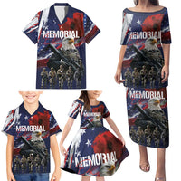 United States Memorial Day Family Matching Puletasi and Hawaiian Shirt Bald Eagle US Soldier-Honor and Remember The Fallen