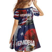 United States Memorial Day Family Matching Short Sleeve Bodycon Dress and Hawaiian Shirt Bald Eagle US Soldier-Honor and Remember The Fallen