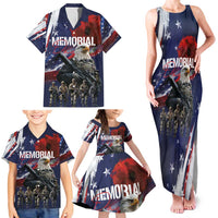 United States Memorial Day Family Matching Tank Maxi Dress and Hawaiian Shirt Bald Eagle US Soldier-Honor and Remember The Fallen