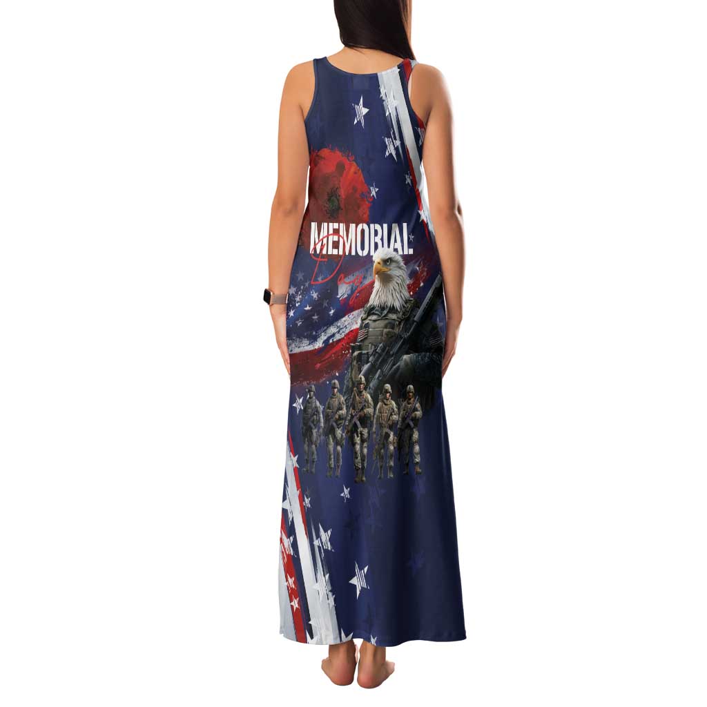 United States Memorial Day Family Matching Tank Maxi Dress and Hawaiian Shirt Bald Eagle US Soldier-Honor and Remember The Fallen