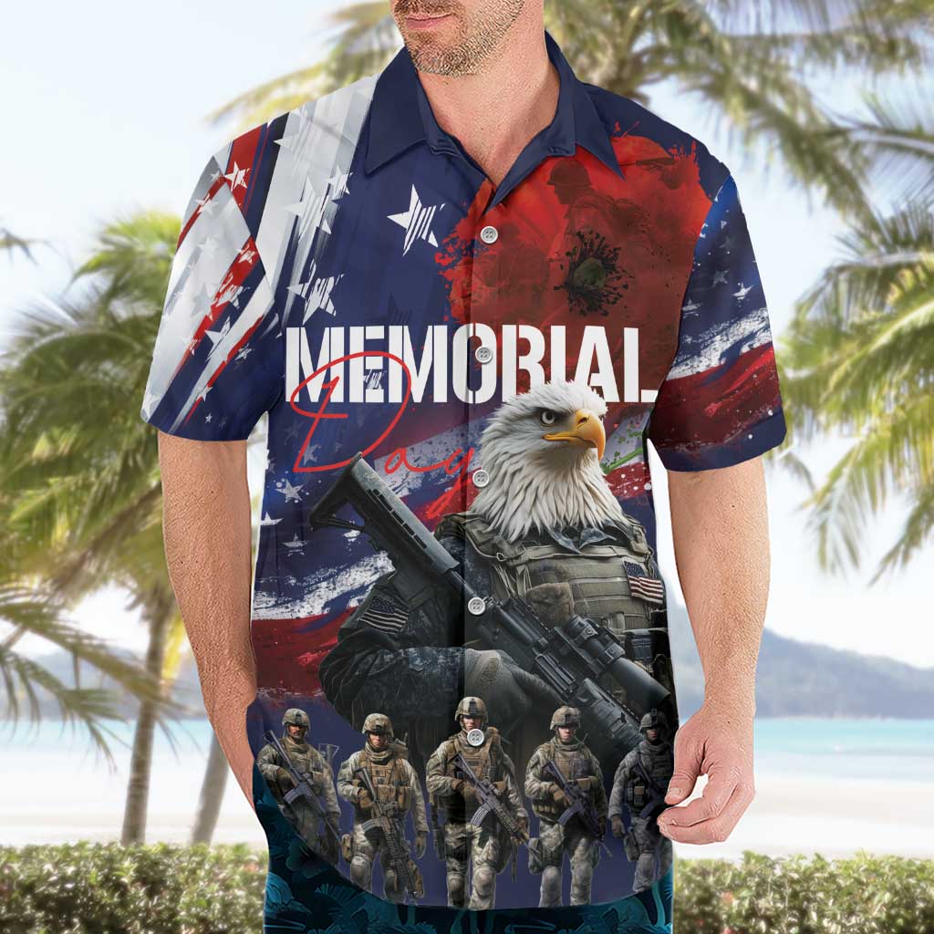 United States Memorial Day Hawaiian Shirt Bald Eagle US Soldier-Honor and Remember The Fallen