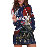 United States Memorial Day Hoodie Dress Bald Eagle US Soldier-Honor and Remember The Fallen