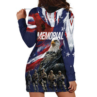 United States Memorial Day Hoodie Dress Bald Eagle US Soldier-Honor and Remember The Fallen