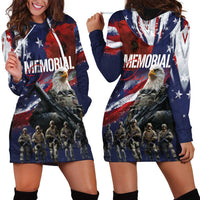 United States Memorial Day Hoodie Dress Bald Eagle US Soldier-Honor and Remember The Fallen