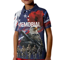 United States Memorial Day Kid Polo Shirt Bald Eagle US Soldier-Honor and Remember The Fallen