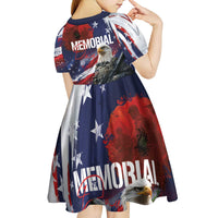 United States Memorial Day Kid Short Sleeve Dress Bald Eagle US Soldier-Honor and Remember The Fallen
